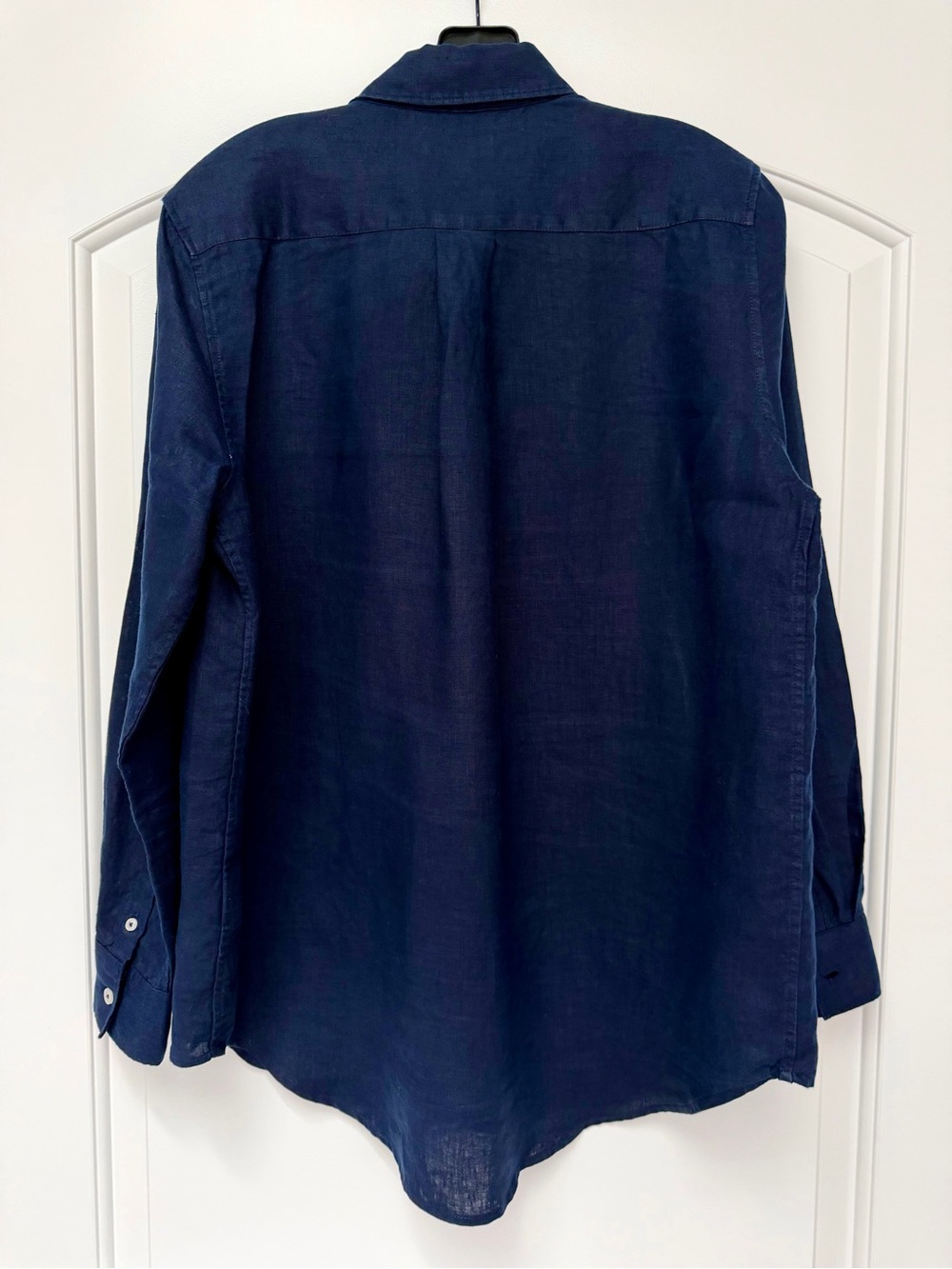 Quince 100% European Linen Long Sleeve Shirt in Deep Navy Size Medium EUC - Picture 7 of 10
